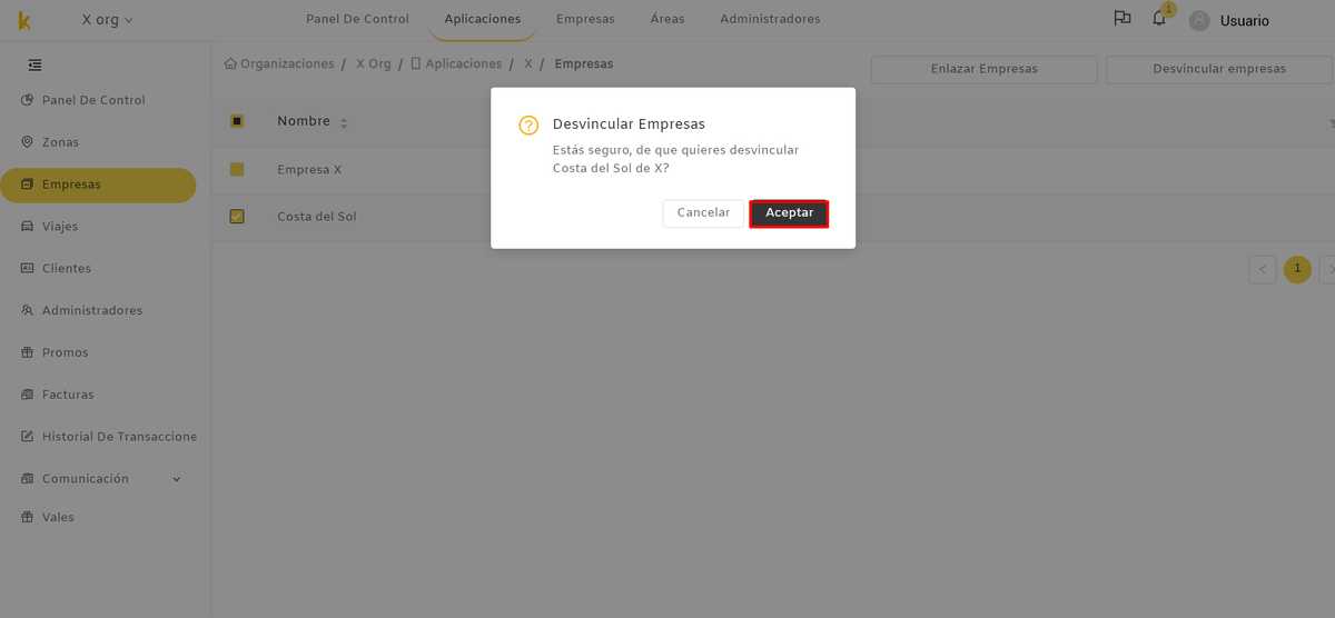 Takasi aplicaci n de empresas desvincular Takasi aplicaci n de empresas desvincular