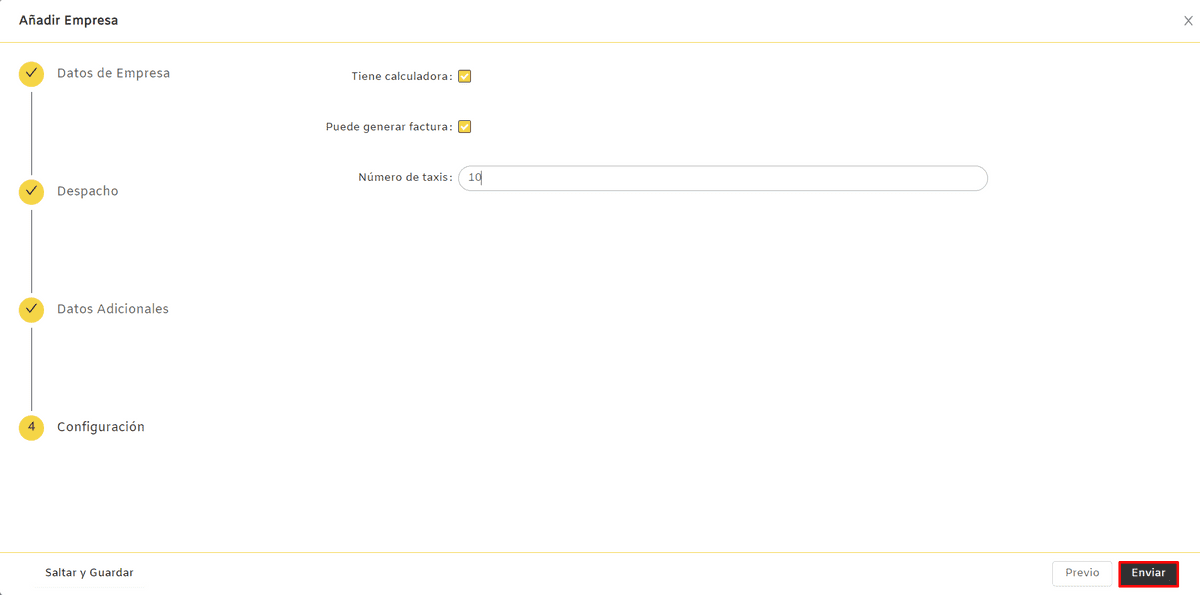 Takasi empresas config2