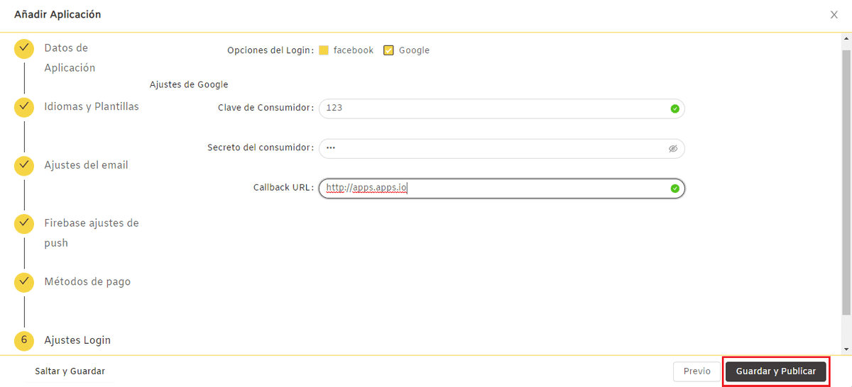 add application login setting add application login setting